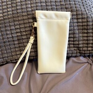 Cream Wristlet Pouch